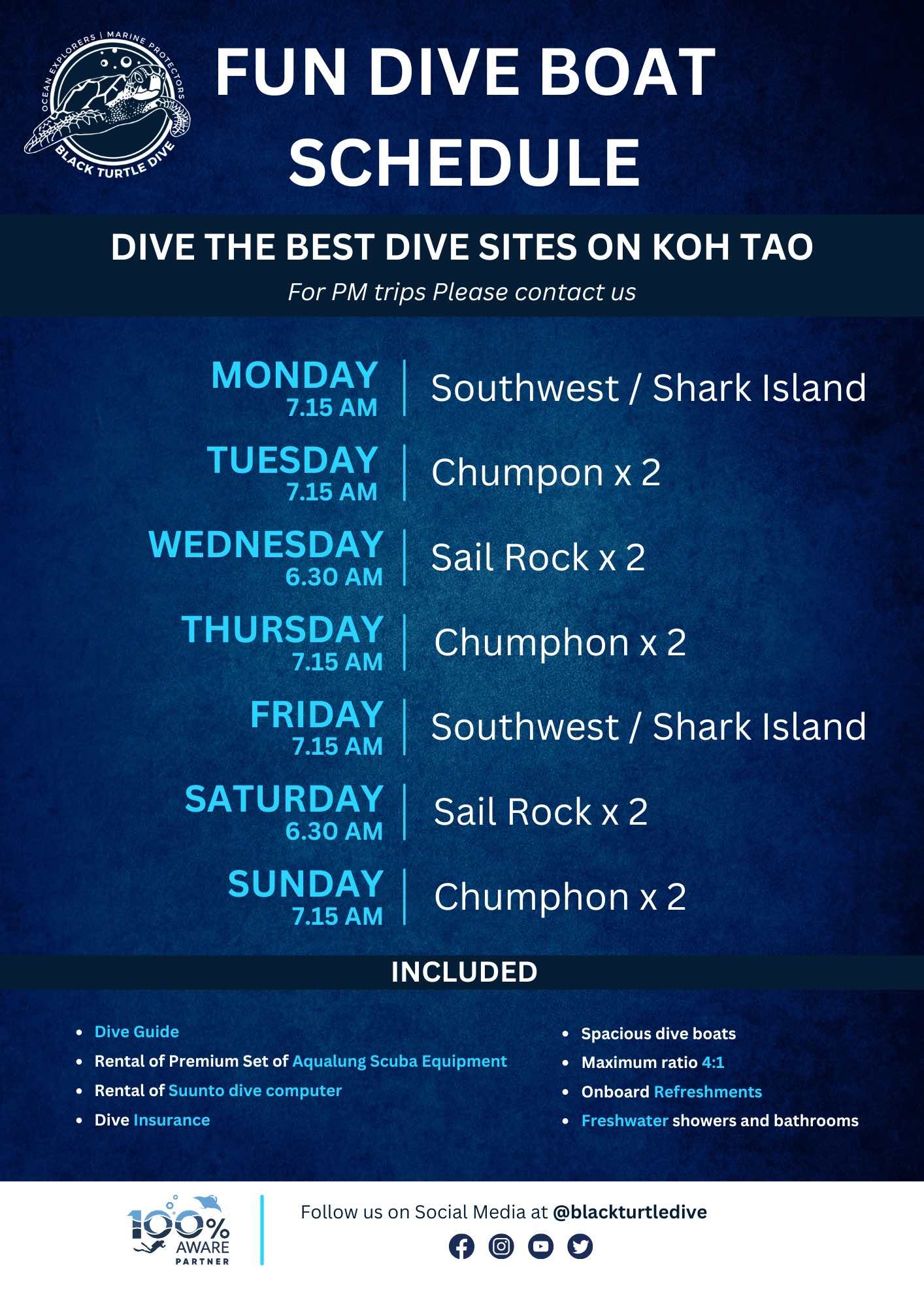 Fun Diving Schedule on Koh Tao